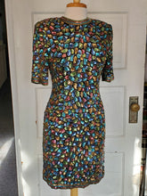 Load image into Gallery viewer, Vintage (1980s) Pastel Beaded/Sequined Cocktail dress.