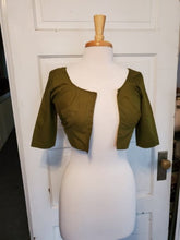 Load image into Gallery viewer, Olive Green Choli/Midriff Top