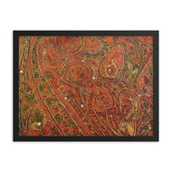 Framed Poster - Orange Embellished Saree